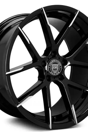 Luxury 20" Lexani Wheels Stuttgart Gloss Black with Machined Tips Rims